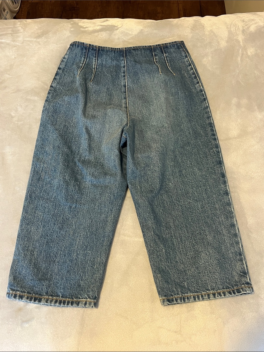 CHANEL jean denim bermuda length shorts blue size 36 chic classy modest luxury - Picture 12 of 12
